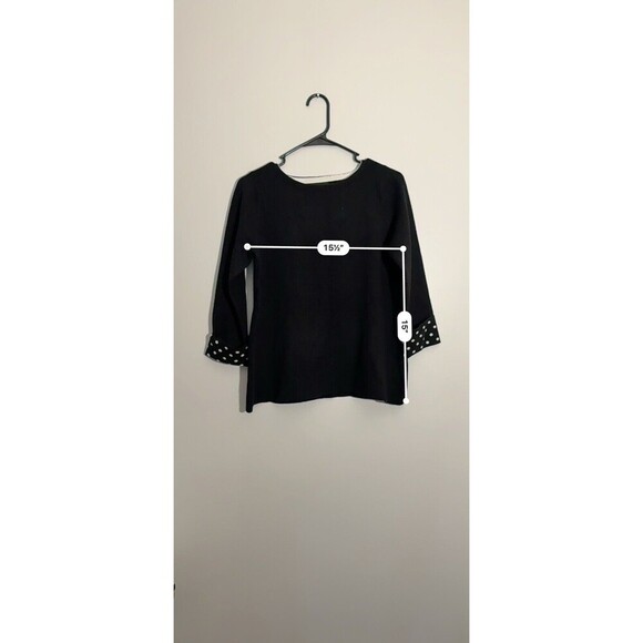 Anthropologie CYNTHIA ROWLEY Polka Dot Crewneck Sweater preppy corpcore work - Picture 2 of 5